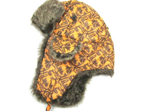 Winter trapper hat with fur winter headgear with printing windproof hat ITEM NO.:CL-WTH-1478